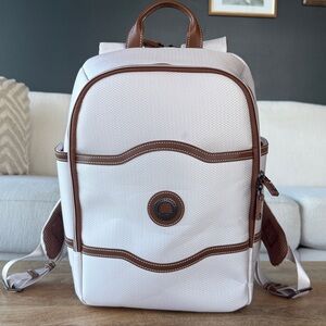 Delsey Paris Backpack, White and Brown